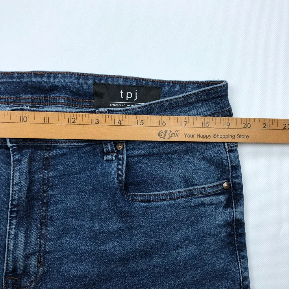 TPJ Perfect Jean Slim Thick Dark Wash Stretch Denim Jeans Mens 38x30